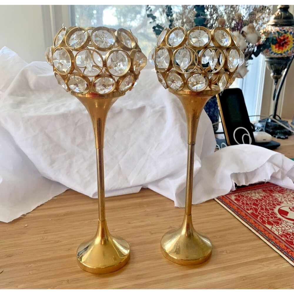 VTG Candle Holder Tea light Metal Candlesticks Home Decor MCM (Pair) Cute